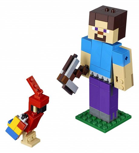 Lego Minecraft 21148 Steve BigFig with Parrot-1