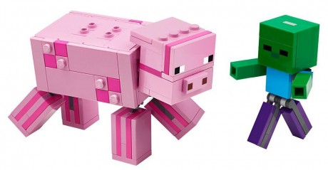 Lego Minecraft 21157 BigFig Pig with Baby Zombie-1