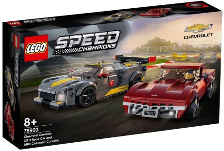 Lego Speed Champions 76903 Chevrolet Corvette C8.R Race Car and 1968 Chevrolet Corvette