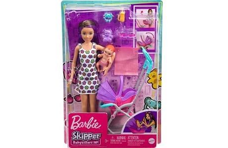 ברבי בייביסיטר עם מגוון עזרי משחק