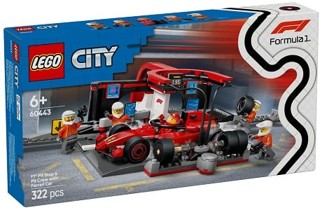 LEGO City 60443 F1 Pit Stop & Pit Crew with Ferrari Car
